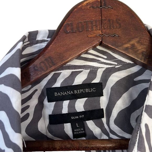 Banana Republic 100% Cotton Slim Fit Button Down Polo Shirt - Picture 4 of 6